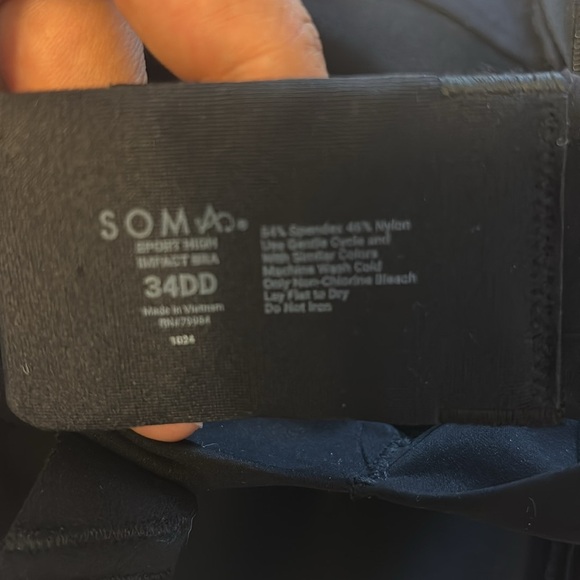 SOMA Sports High Impact Bra Black Size 34DD NWT - Picture 6 of 7